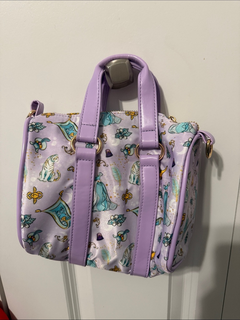 Purple Jasmine Mini Duffle Crossbody Bag 7x7